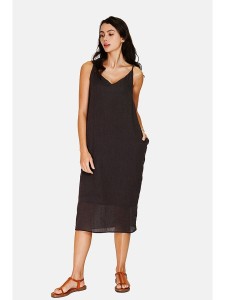 Le Jardin du Lin Lniana sukienka w kolorze czarnym rozmiar: 38