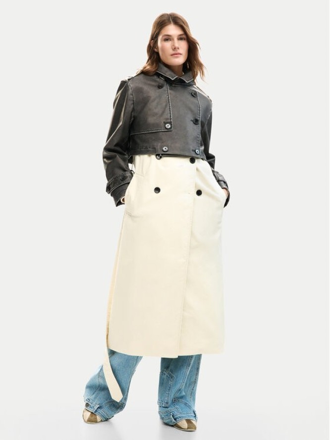 Desigual Trencz Duolo 26SWEW34 Écru Regular Fit