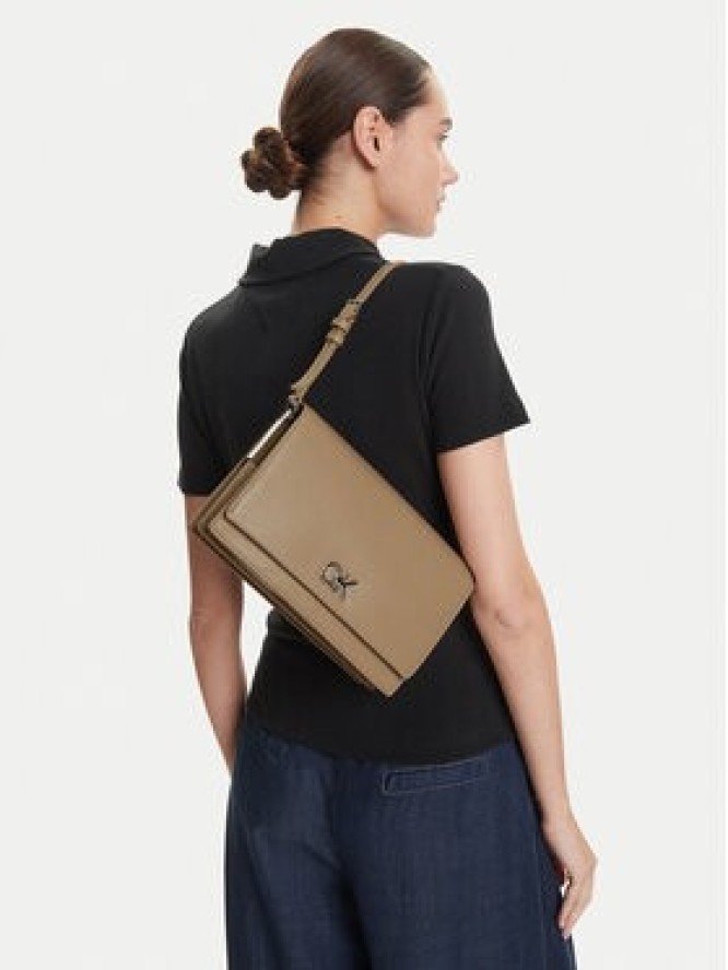 Calvin Klein Torebka Ck Elongated Shoulder Bag K60K612807 Beżowy