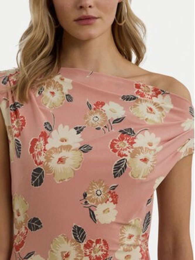 LAUREN RALPH LAUREN Sukienka koktajlowa 250964083001 Różowy Slim Fit