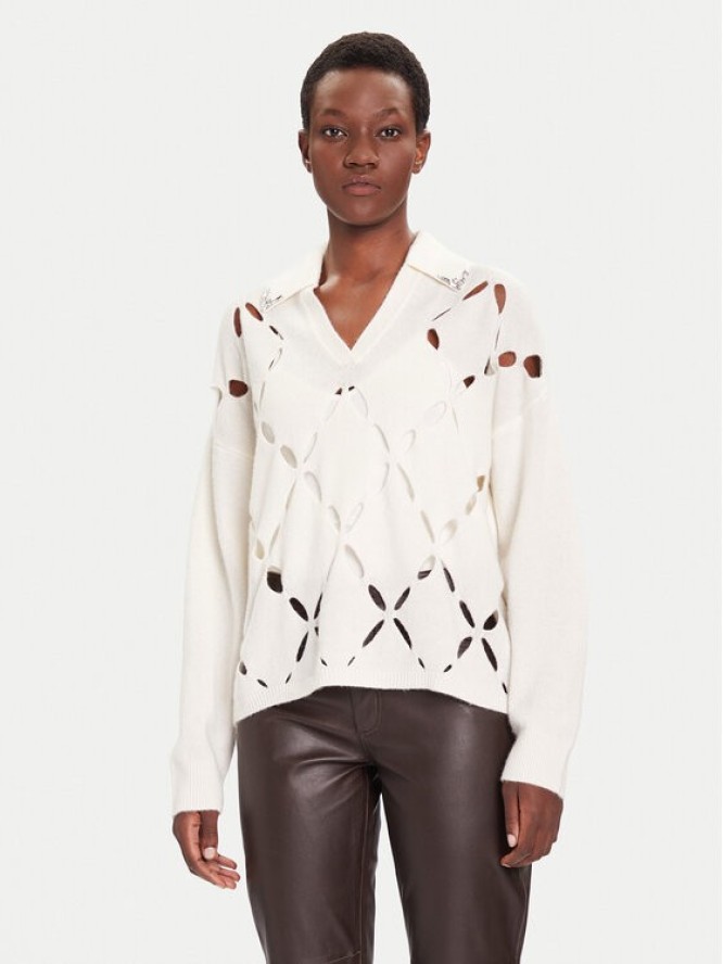 Liu Jo Sweter MF5038 MS009 Biały Regular Fit