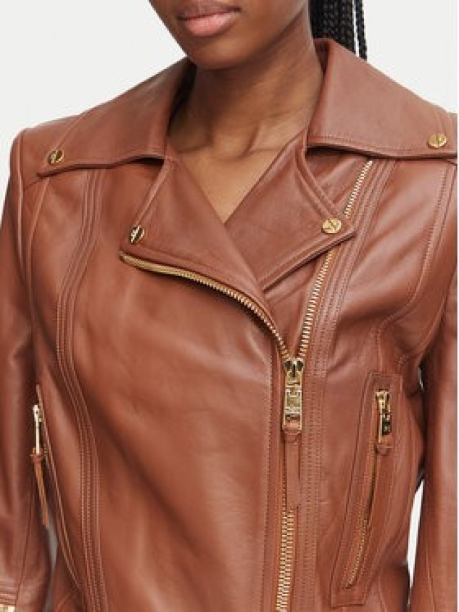 Elisabetta Franchi Kurtka skórzana GD-01Z-66E2-V1490 Brązowy Regular Fit