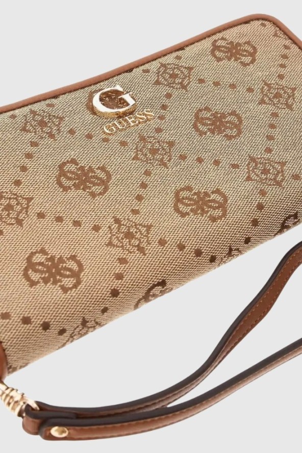 GUESS Beżowy duży damski portfel Neda