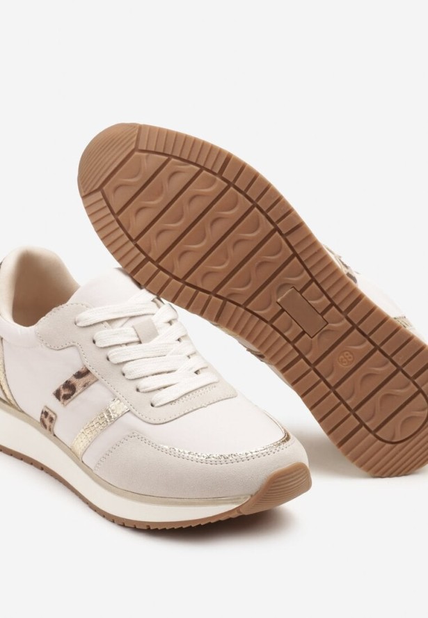 Jasnoszare Sneakersy z Metalicznym Wzorem Alusa