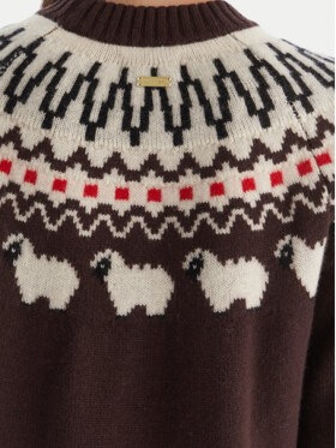 Hunter Sweter Ashie HARW0074251 Brązowy Regular Fit