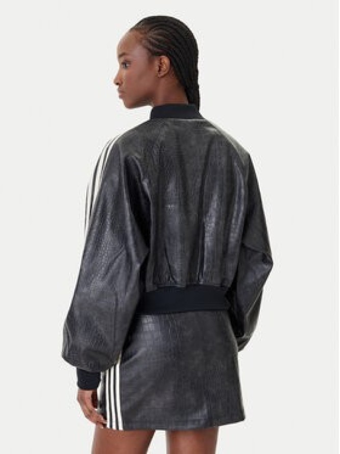 adidas Kurtka z imitacji skóry Pleather KE5035 Czarny Oversize