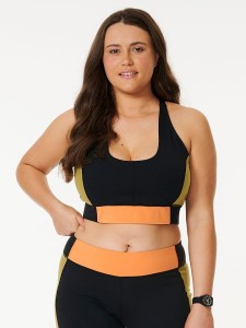 Rip Curl Top sportowy "RSS Valley" ze wzorem rozmiar: M