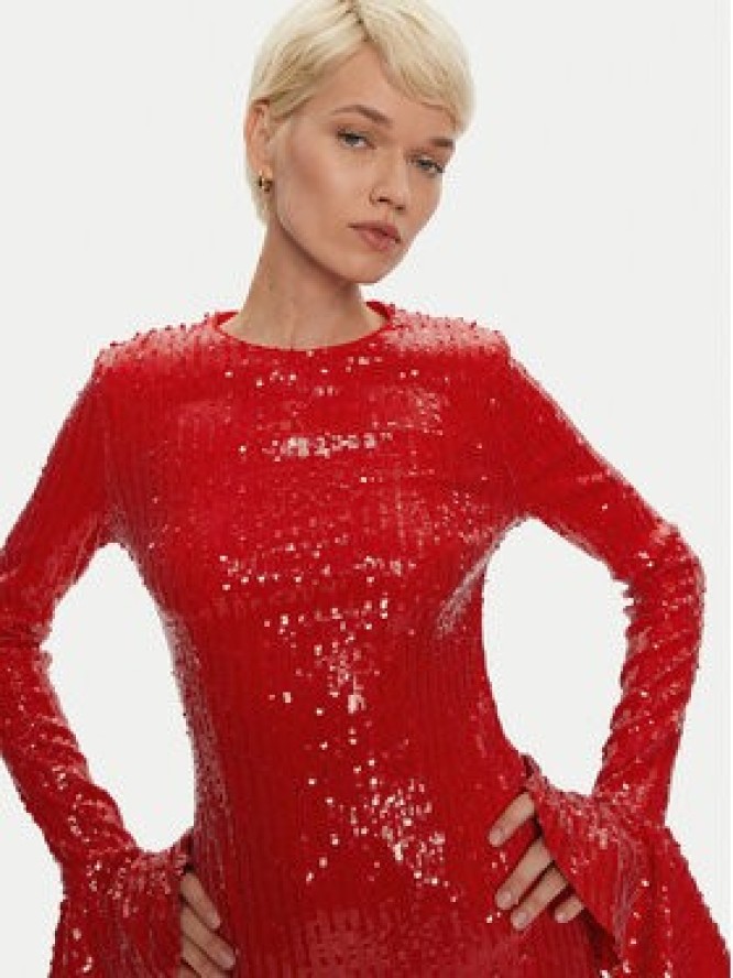 ROTATE Sukienka koktajlowa Rositana 1131503017 Czerwony Slim Fit