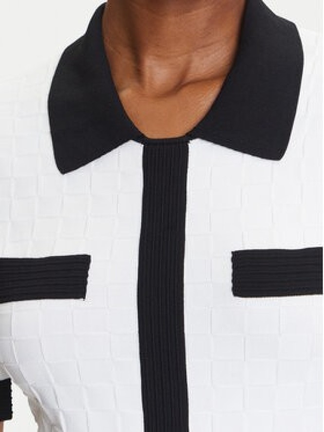 KARL LAGERFELD Sukienka dzianinowa A3W13036 Écru Slim Fit