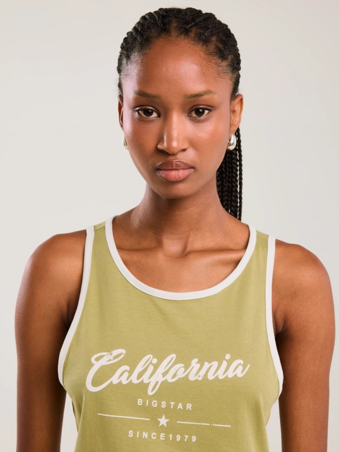 Koszulka damska na ramiączkach khaki Witalina 303