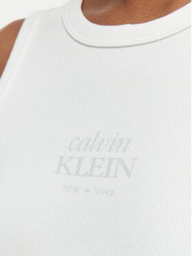 Calvin Klein Jeans Top LV047F239G Biały Slim Fit