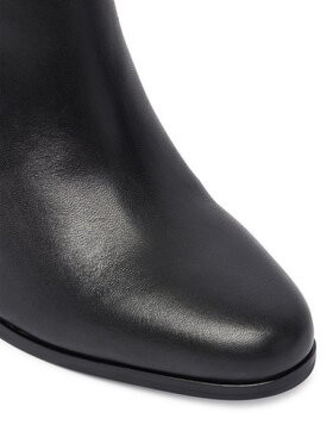 LAUREN RALPH LAUREN Botki Brooke II Calfskin Bootie Heel 802974475004 Czarny
