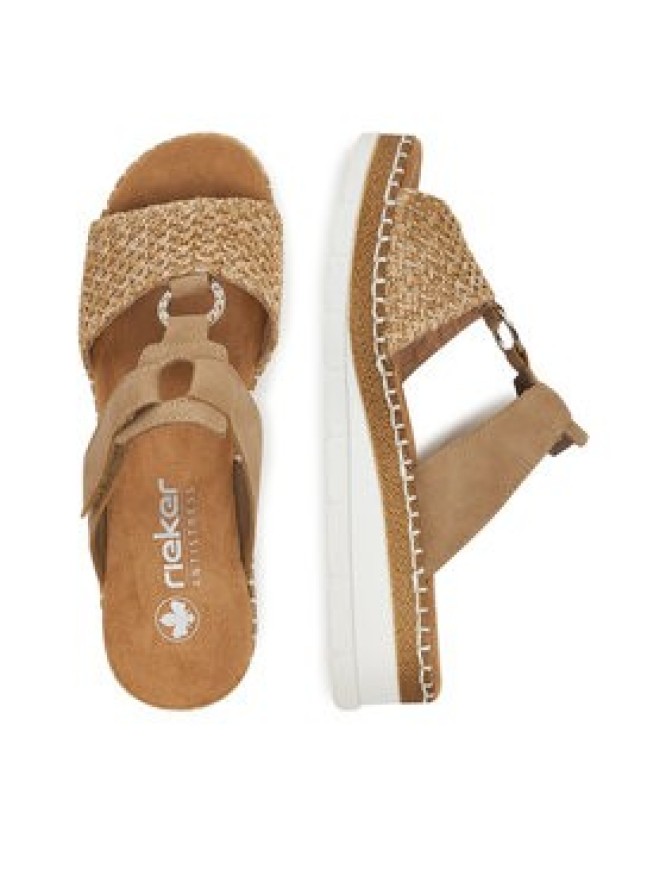 Rieker Klapki V1243-60 Beżowy