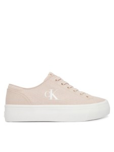 Calvin Klein Jeans Sneakersy Vulc Flatform Low Canvas Mg YW0YW01763 Różowy