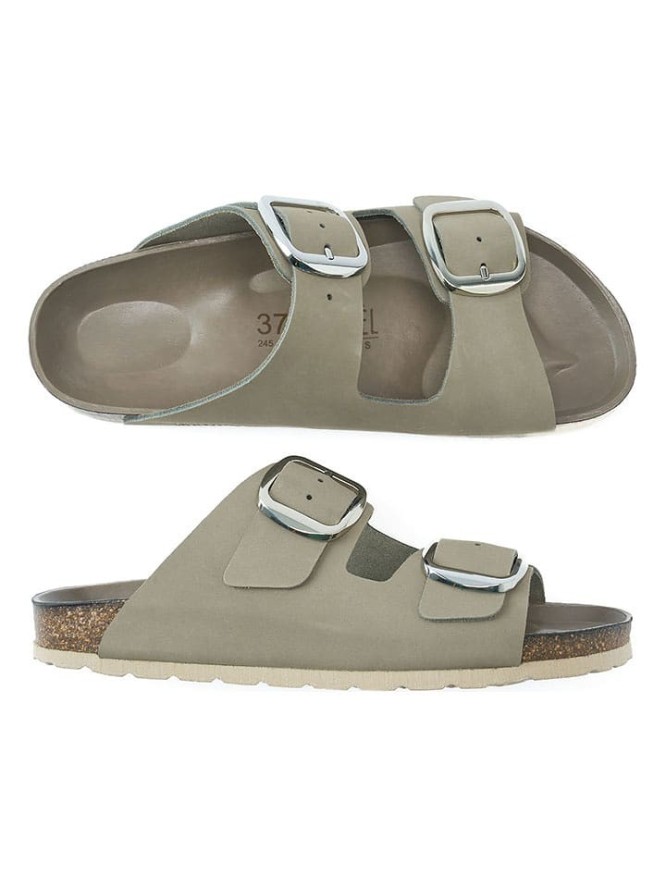 Mandel Skórzane klapki w kolorze szarym rozmiar: 40