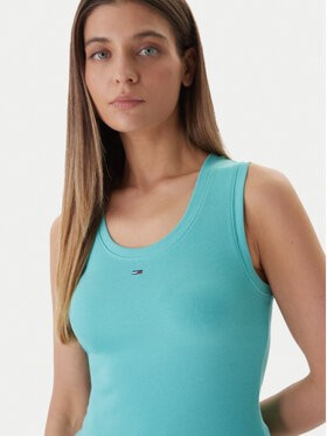 Tommy Jeans Top Essential DW0DW20673 Zielony Regular Fit