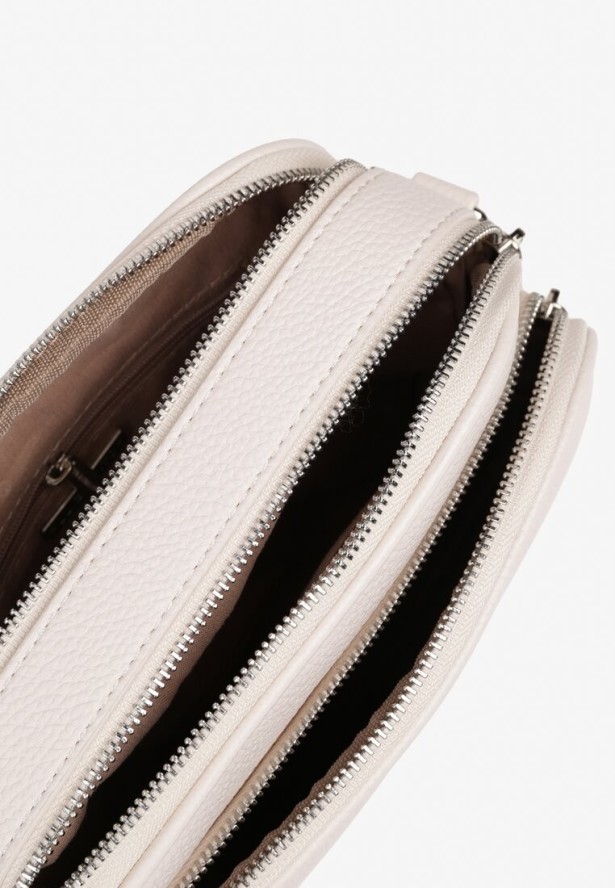 Jasnobeżowa Torebka Dwukomorowa o Fasonie Małej Listonoszki Divillia