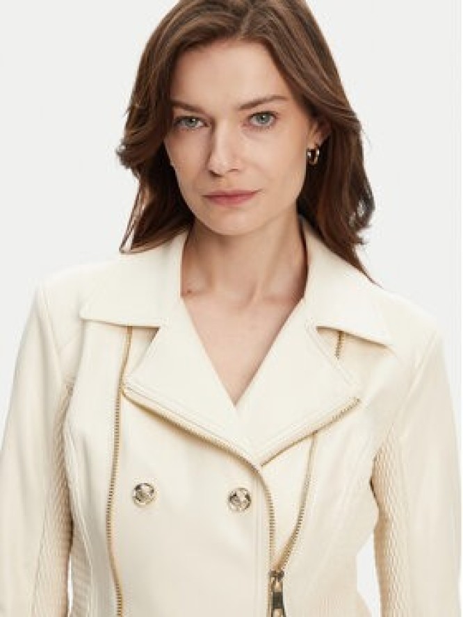 Guess Kurtka z imitacji skóry W4YL33 K8S30 Écru Regular Fit