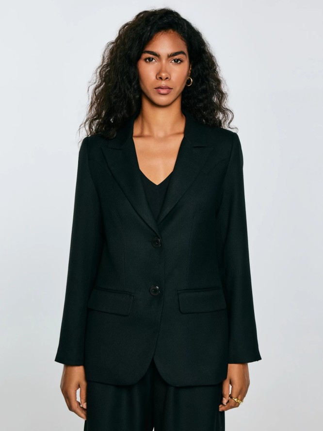 Marynarka damska z dodatkiem wełny czarna Emisa 906