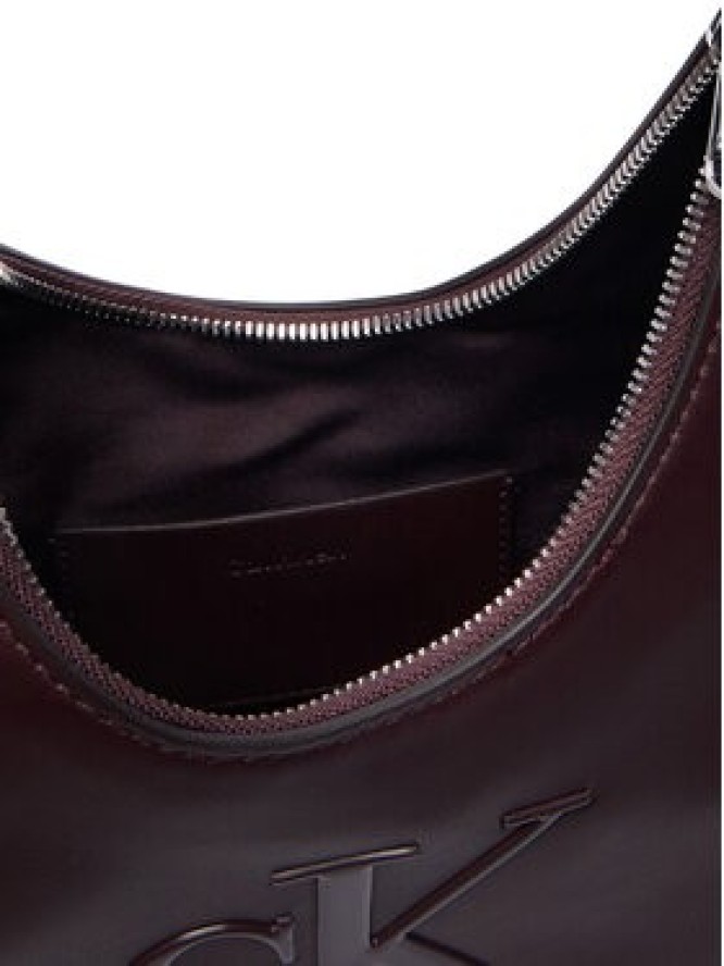 Calvin Klein Torebka Bold Ck Small Crescent Bag LV04F3561G Bordowy