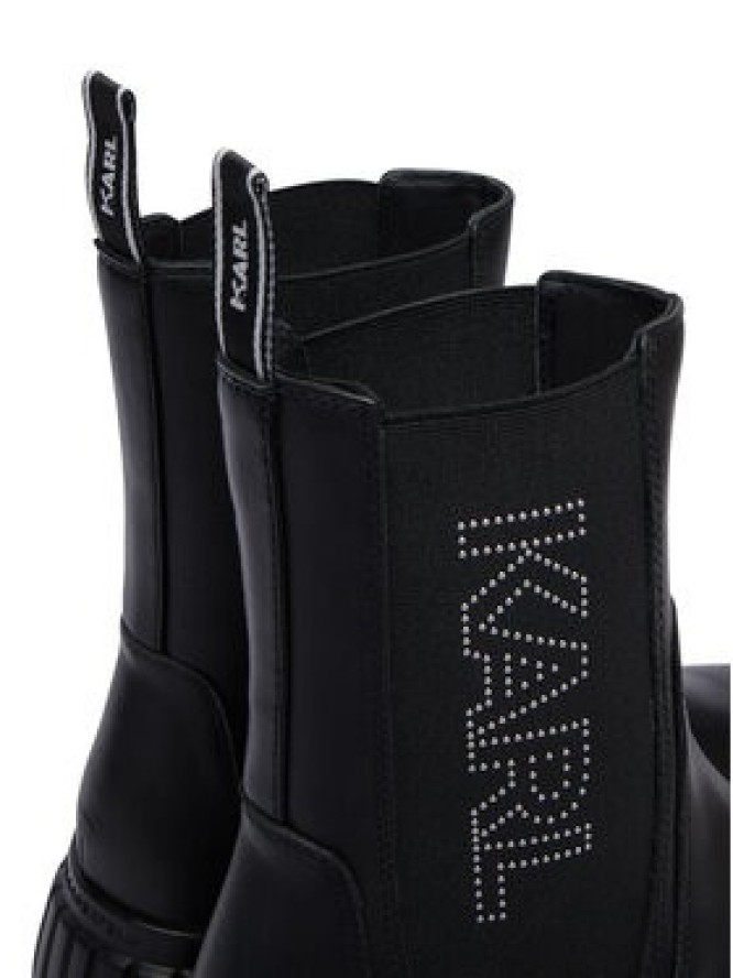 KARL LAGERFELD Botki Kreeper Wedge KL44460 Czarny