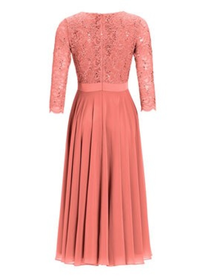 Swing Sukienka koktajlowa 5AE29100 Koralowy Regular Fit