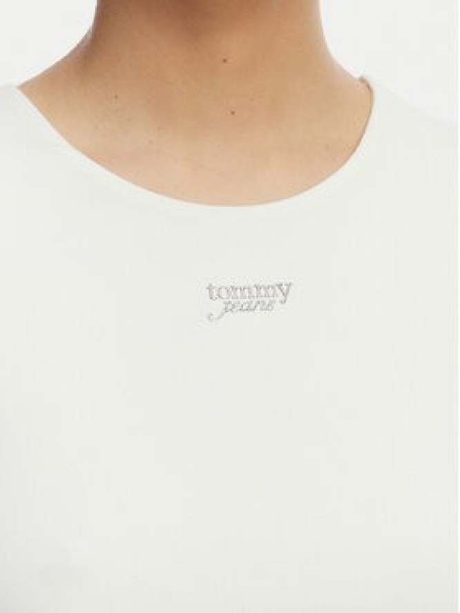 Tommy Jeans T-Shirt Athleisure Metal DW0DW22284 Biały Slim Fit