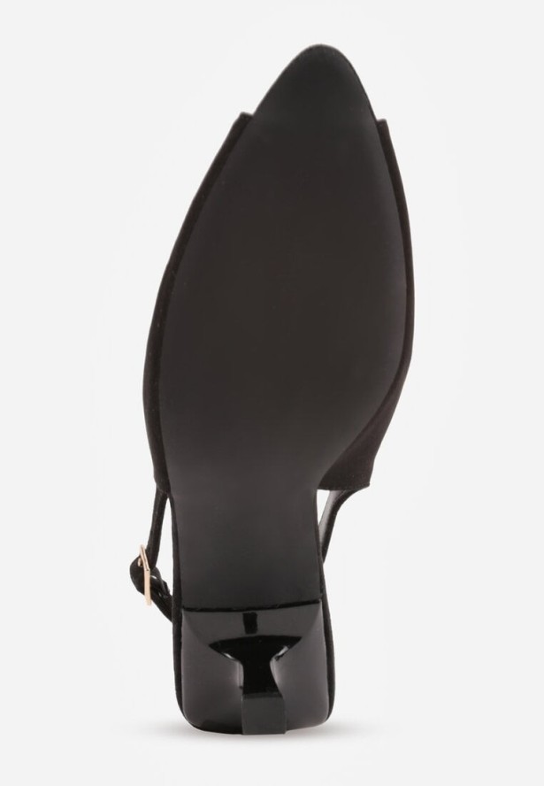 Czarne Sandały na Szpilce z Wycięciem na Palce i Odkrytą Piętą Zitissa