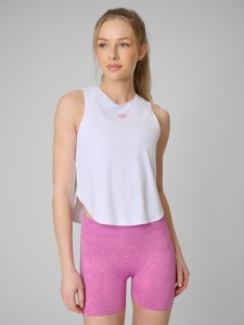 4F Top treningowy szybkoschnący damski - biały XS