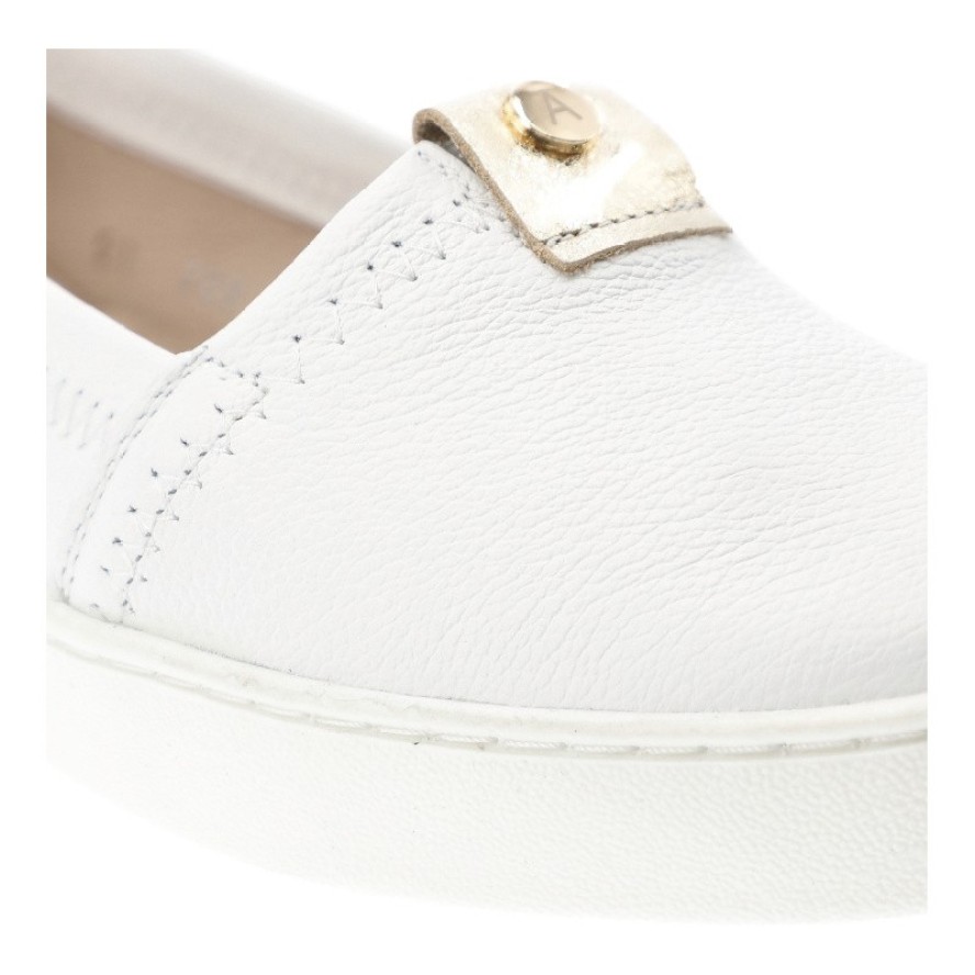 Białe Półbuty Armodo Stylowe Wsuwane Obuwie Damskie