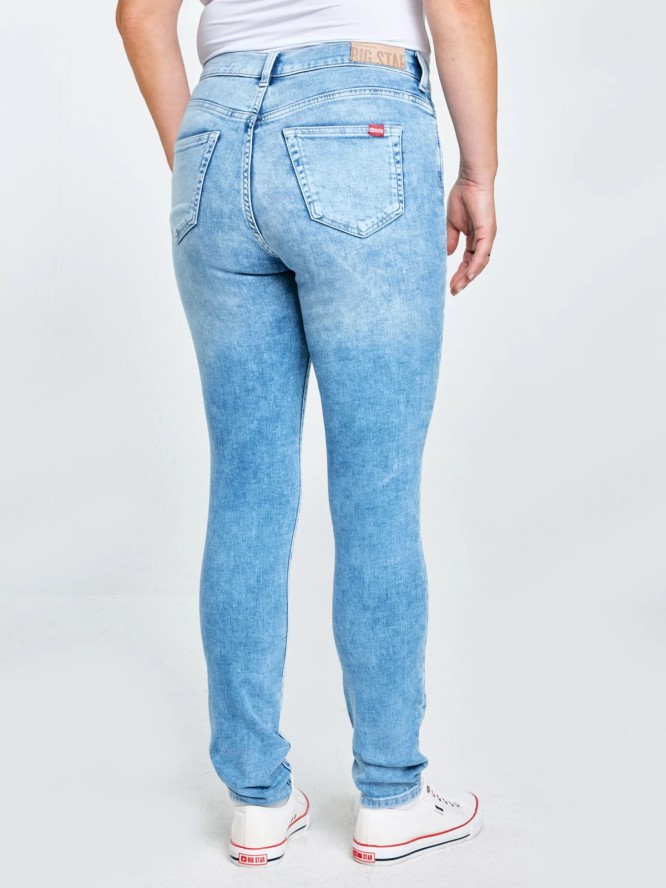 Jeansy damskie skinny marmurkowe jasnoniebieskie Adela 138