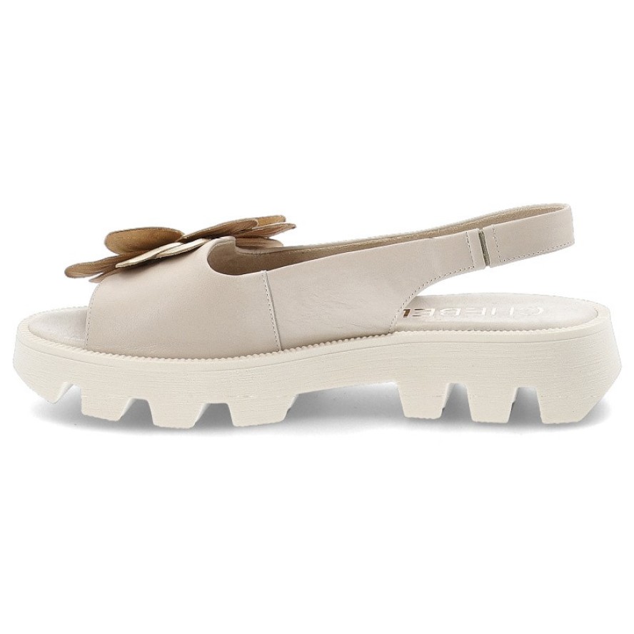 Beżowe Sandały Chebello Wygodne Obuwie Damskie