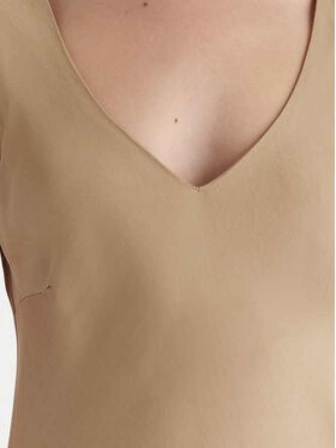 ViCOLO Sukienka koktajlowa TF0247 Beżowy Regular Fit