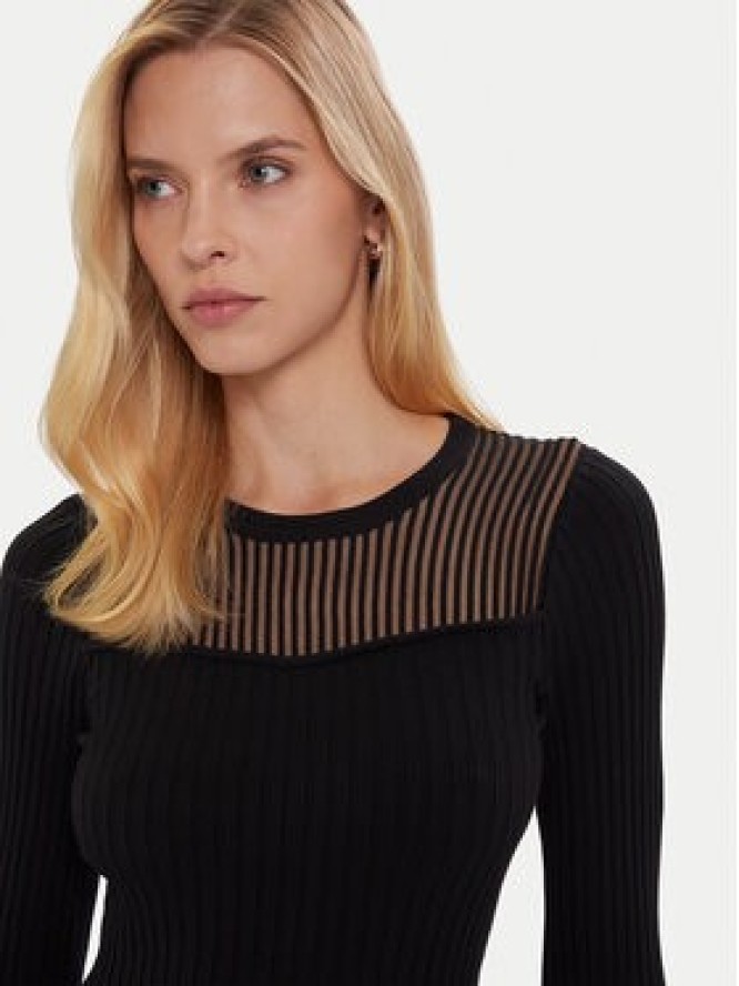 Morgan Sukienka dzianinowa 252-RMAN Czarny Slim Fit