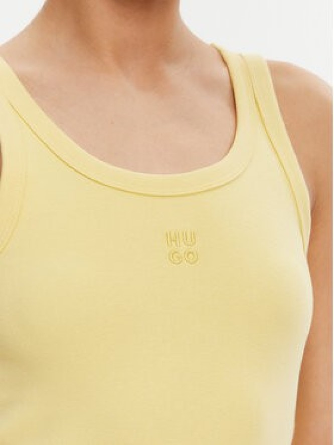 HUGO Top Datamia 50514489 Żółty Slim Fit
