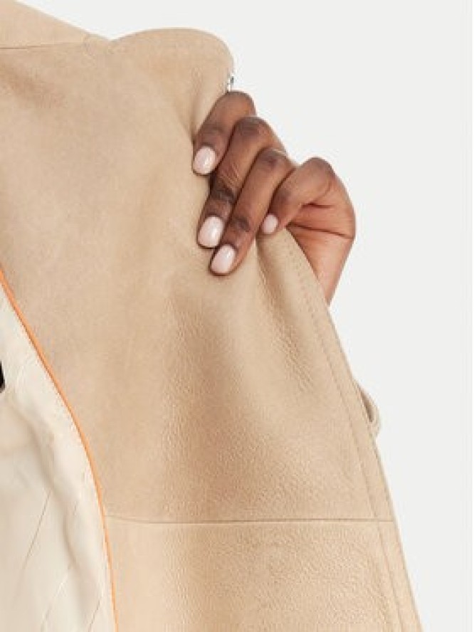 BOSS Kurtka skórzana C_Salace 50554143 Beżowy Regular Fit