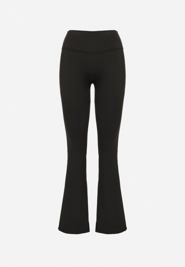 Czarne Legginsy Typu Dzwony z Wysokim Stanem Orralise