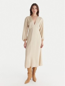 ViCOLO Sukienka koktajlowa TF0250 Beżowy Regular Fit