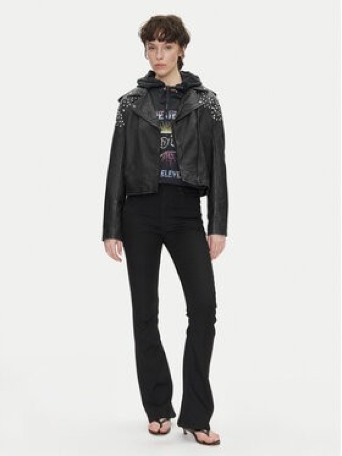 Pepe Jeans Kurtka skórzana Fantasy PL402523 Czarny Regular Fit