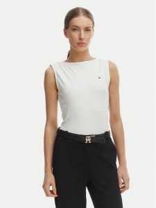 Tommy Hilfiger Top WW0WW47807 Écru Slim Fit