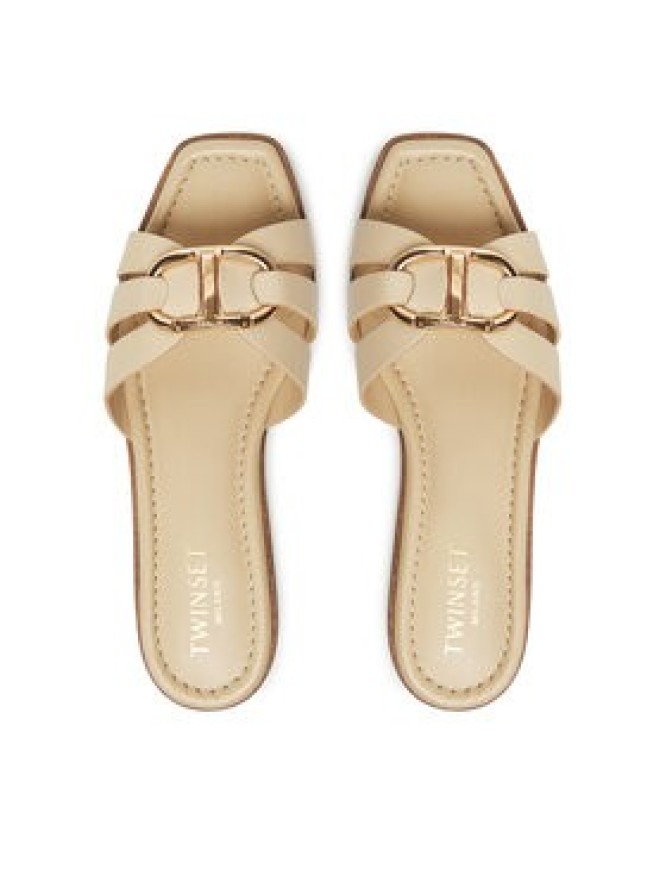 TWINSET Klapki 251TGT090 Beżowy