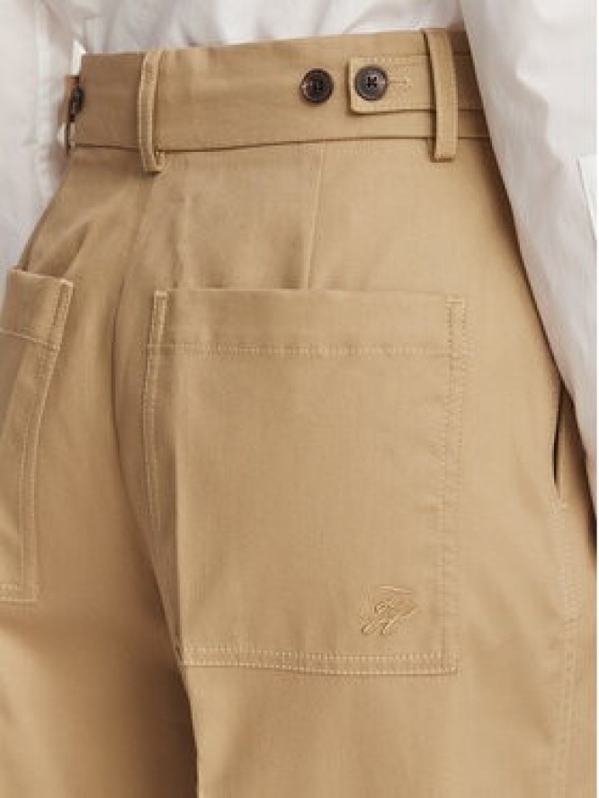 Tommy Hilfiger Spodnie materiałowe Dressing WW0WW50135 Beżowy Wide Leg