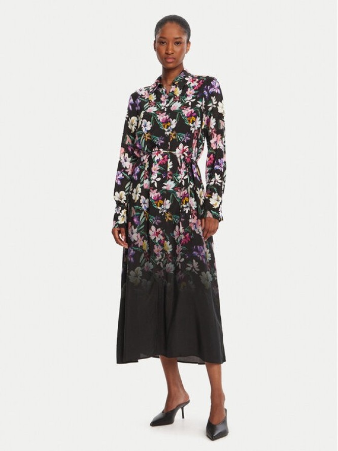 Desigual Sukienka koszulowa Camisero Acrilica 25WWVW11 Czarny Regular Fit