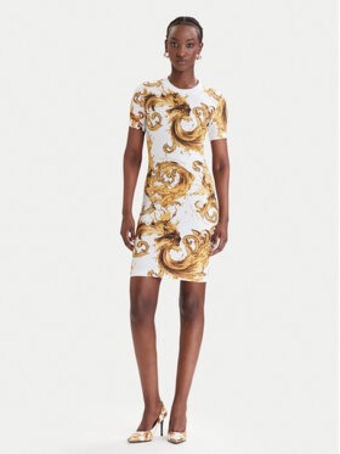 Versace Jeans Couture Sukienka codzienna 80HAO939 JS553 Biały Slim Fit