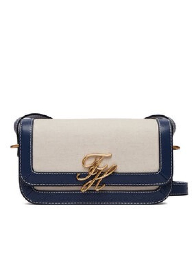 Tommy Hilfiger Torebka Th Script Flap Crossover Canvas AW0AW18737 Kremowy