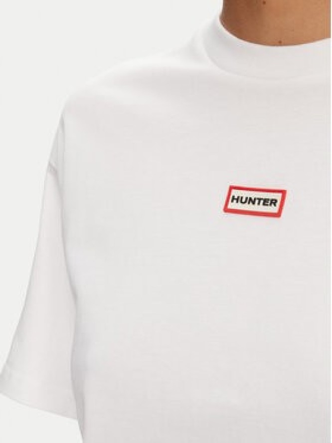 Hunter T-Shirt Abby HARW0059251 Biały Boxy Fit