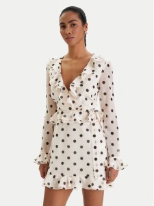 Bardot Sukienka koktajlowa Frill Detail 60115DB2 Écru Regular Fit