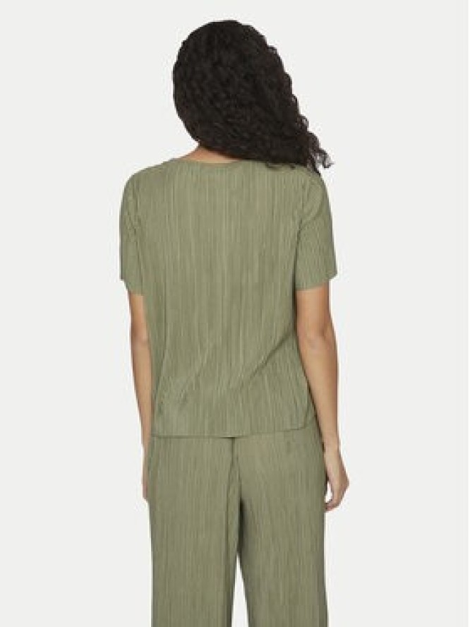 Vila T-Shirt Plisa 14089481 Zielony Regular Fit