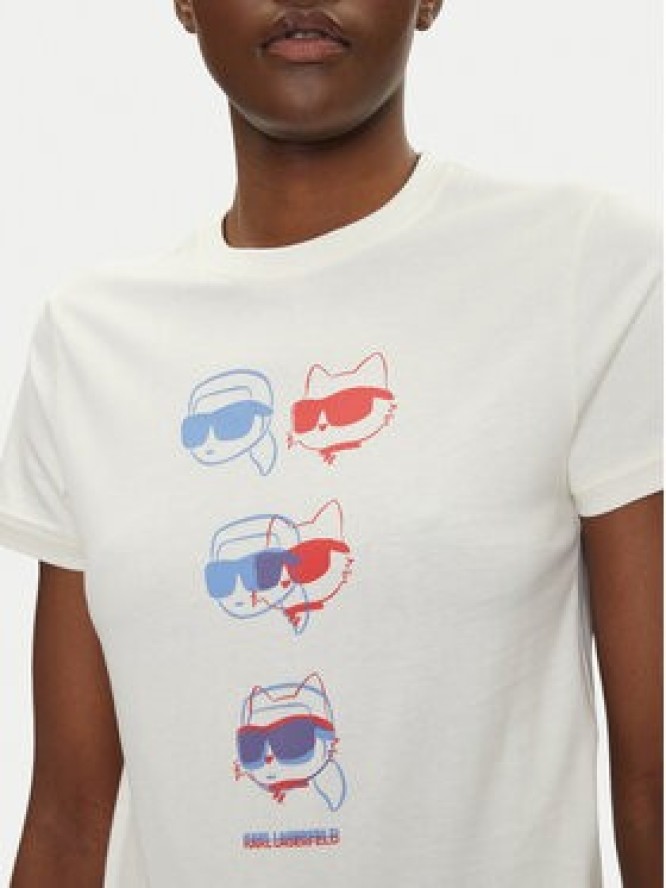 KARL LAGERFELD T-Shirt A2W17112 Écru Regular Fit