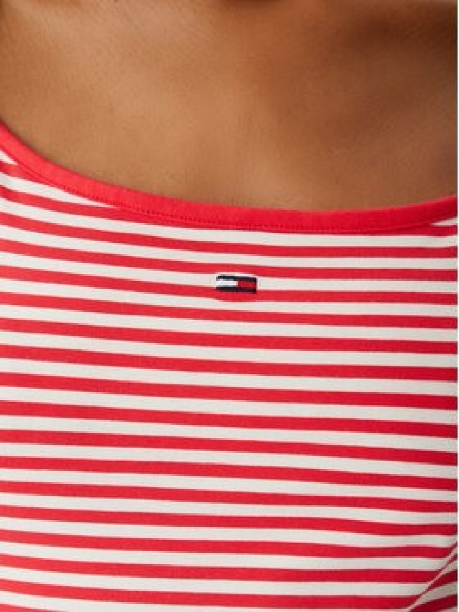 Tommy Jeans Top Essential DW0DW20675 Czerwony jasny Slim Fit